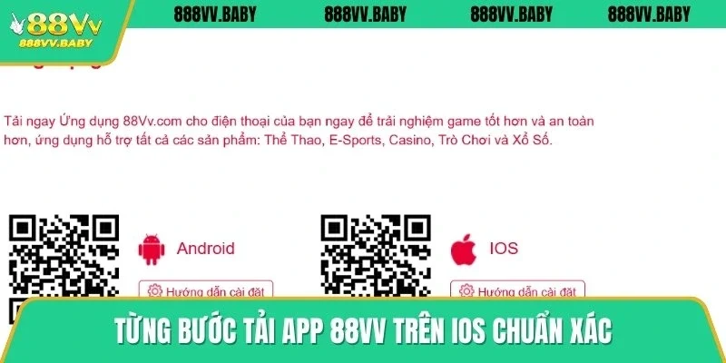 Từng bước tải app 88VV trên IOS chuẩn xác